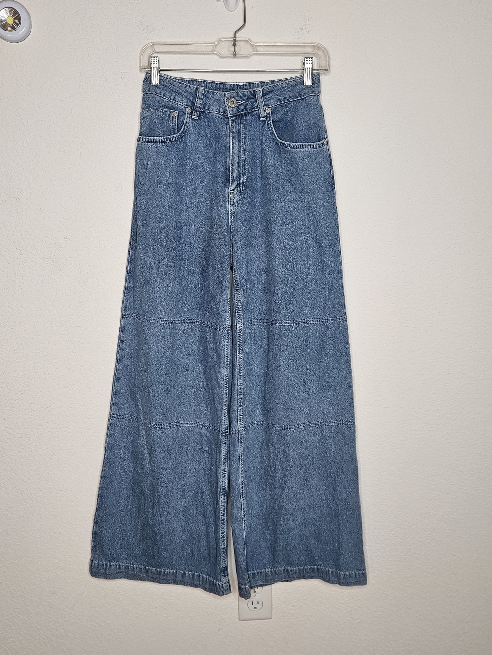 Ragged Priest Jeans Wide Leg Cropped Denim Jeans Size 26 High Rise Blue Y2K